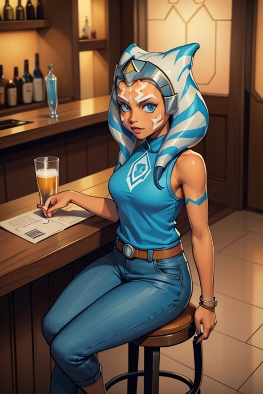 ahsoka tano WEARIBG BATH TOWEL , portrait of ahsoka tano, lois van baarle and rossdraws, lois van rossdraws, :: rossdraws, by Artgerm, inspired by rossdraws, rossdraws cartoon vibrant, by rossdraws, by rossdraw
