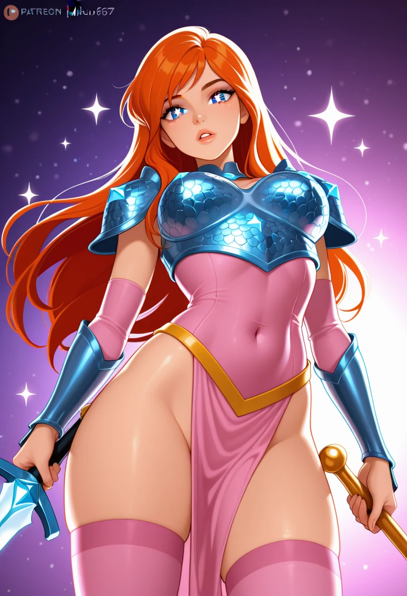totally naked, (masterpiece, best_quality, ultra-detailed, immaculate:1.3), epic, illustration, arctic desert warrior  villainess, pauldrons, iridescent copper hair, low-braided long hair,Wavy Lob, on one knee, in a ancient dungeon, trending in artstation, stanley artgerm lau cinematic wallpaper, wlop, rossdraws, james jean, andrei riabovitchev, marc simonetti, yoshitaka amano. james jean and gustav klimt background, julie bell light, porcelain skin, zdislaw beksinski style, dynamic lighting,