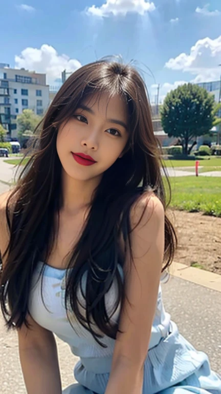 Dark brown hair、Light brown eyes、Japanese actress、 Lady、I am about 40 years old...、(Intricate details:1.2)、(Which is the top???:1.4)、 (Ultra-high resolution:1.2)、Ultra-high resolution、(Finely tuned)、(Detailed facial features)、Hmph、8K resolution、D cup size breasts、Long Hair、Night setting、Large windows、Extravagant space、relax、、,Full body photo、Head to toe shot、Beautiful feet、Street fashion、Black Pink・ジェニー Take a photo with the image、Black Pink Similar to Jenny、Black Pink Pose like Jenny、Tulle miniskirt、camisole、Beautiful feet、she, Fashion Hub, Extremely detailed, Very detailed, Realistic, Hourglass Shaped Body, Obscene pose,please lift your chin..、Open your mouth a little、Touching your hair、Please comb your hair、Black Pink Similar to Jenny、