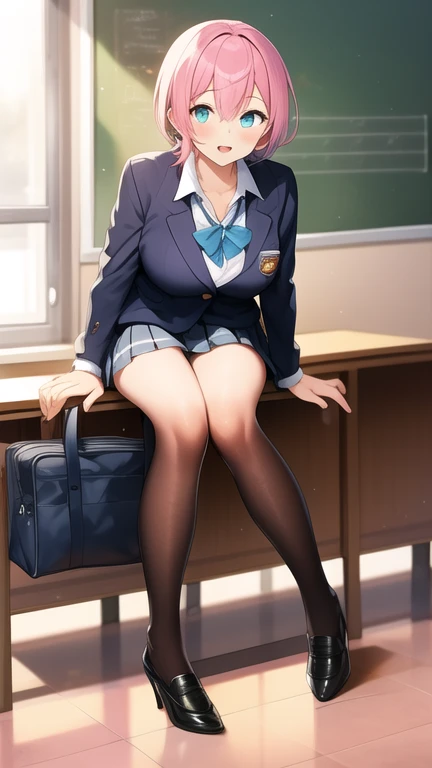 ((Correct Anatomy)),(Female student),((school uniform)),((Sailor suit)),((Lace panties)),(Mini Pleated Skirt),(((Black Pantyhose)),((squat)),Ultra-high resolution,Mature Woman, Mature Woman, Very detailed,Perfect hands, Detailed fingers, Beautiful details, ((Long blonde hair)),((ponytail)),loafers,Earrings,Embarrassing,Perfect Eyes, Captivating eyes,classroom