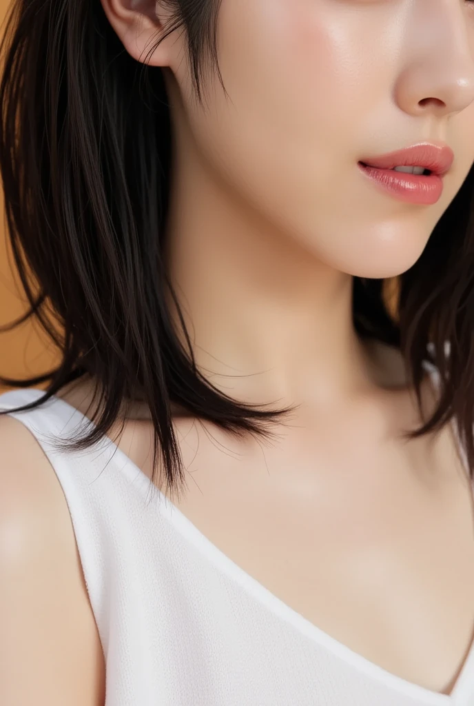 {{NSFW}},((top-quality、8K、masuter piece:1.1))、1 female、Dark hair、A dark-haired、Tying up hair、tying hair、short-cut、big eye、Thicker lips、Cold eyes、dry face、A smile、Beautuful Women:1.1、爆乳:1.1,big eye,hyperdetailed face、Lifelike face、cute face、Adorable face、Kupaa、Pleasant face、Organism、High detailed lips、Erotic eyes,Looking at the camera,Delicate body,Erotic face,Blow face、 、Open your mouth a little,Inviting eyes,drooping chest,meaty,covered erectnipple,cleavage,Shiny skin,Plump style、Fat body、Plump style、Slight upward、chin up、Facing up、Look up、view sky、blue-sky