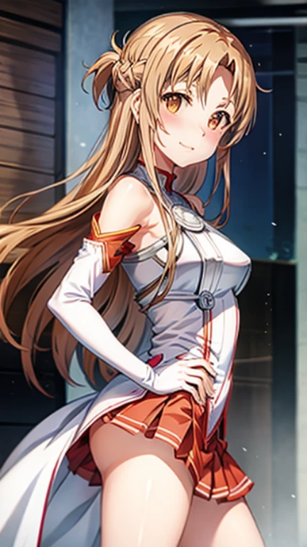 (Wedding dress:1.2),Asuna,A light smile,shortness of breath,sexy,highest quality