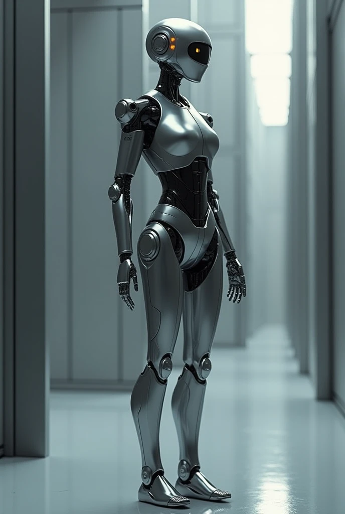 Retro Photography，((The style of Japanese films in the 1990s)), (Extreme details ，Original Photography, best quality), (Exquisite light and shadow, Very dramatic picture, Movie lens effects)，((Reality:1.3))，1 mature robot，woman，Perfect body，Mechanical Parts，Cyberpunk style，Beautiful long legs