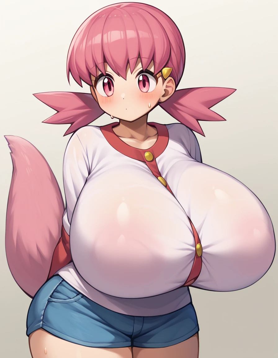 (8K、Ultra-high resolution、Highest quality、Ultra-high resolution、Official Art:1.5,Official Art),(Watching the audience), alone, smile, ((Pink Knee Socks)),(Browsing Caution), (Beautiful big boobs: 1.2 (Pussy), (((Very thick thighs))),Wide Hips, Beautiful thick thighs, 巨大なCircleいお尻, Beautiful huge natural breasts, (orgasm: 1.5),(Are standing/Are standing in honor),(Take off:1.5),Beautiful Hair, Beautiful Face, Beautiful and beautiful eyes, Beautiful clavicle, Beautiful body, Beautiful legs, Beautiful fingers,
(Beautiful views),smile), (((No pants, Genitals are visible))),Bangs straight,,Futanari-Style Nekov0,((cute, (((Thick penis:1.5/Circle々と太った大きな睾Circle:1.5))),blue sky,Kome-Kome (from Delicious Party♡Pretty Cure),(((Cute official uniform))),((front face:1.5)t