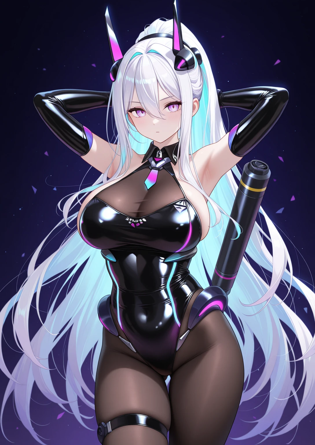Equestrian machine、1girl in、独奏、breastsout、perspiring、tears、Heart-shaped pupil、Ahegao、Steamed body、body suit、head phone、V arm、