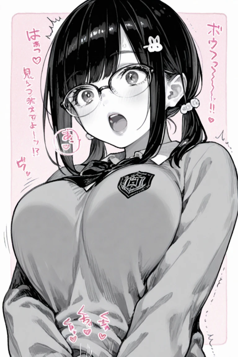 ultra detailed, masterpiece, best quality, solo, soft smile, light smile, ,YR, 1girl, solo,full body body, portrait, sticker blush, smile, looking at viewer, glasses, long skirt, coat, vest, ribbon, long sleeves, messy hair, fine detail, perfect quality, good quality, masterpiece, HDR, UHD full body, refsheet, flipflops, huge breast,refsheet, sketch style