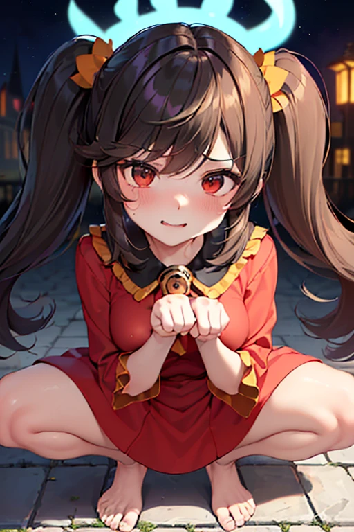 score_9, score_8_up, score_7_up,score_6_up,score_5_up,score_4_up, rating_safe, source_anime BREAK hu tao from gensin is in a temple, kneeling, night, candlelight, 
 <lora:yukinominato_style_xl_pony_v1:1>by yukino minato