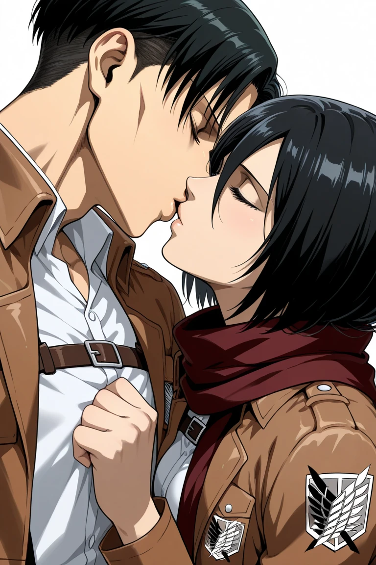 ((masterpiece)), ((best quality)), 2girls, animegirls, ((ruka sarashina from rent a girlfriend)), ((ruka sarashina)), ((Mikasa Ackerman)), ((mikasa ackerman from attack on titan)), ((tongue kissing)), ((kissing with tongue))