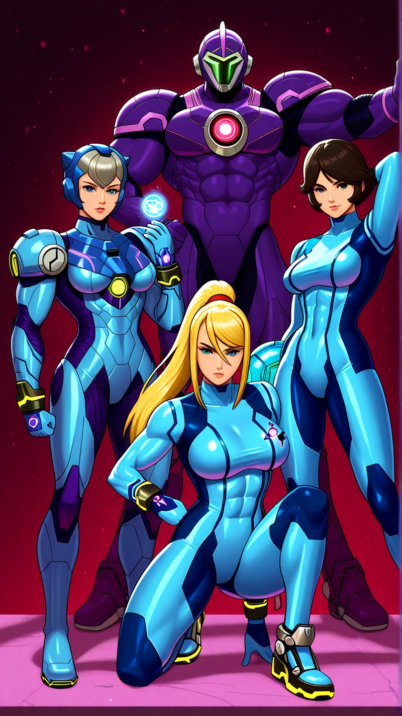  group of  woman suit   marvel  power suit ai