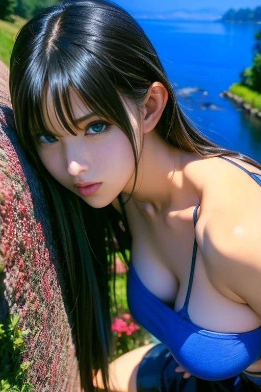 Complex 3D rendering of face, (big breasts: 8.8), (masterpiece, top quality, octane rendering), full body image, glamour shot, very beautiful young elf, cleavage, (very detailed skin: 1.2), (exposure: 1.1), super beautiful face, cute woman getting naked. blonde, (((Sky Blue Micro Bikini: 1.95))))). 40k, ((very soft breast)). (Random hair: 1.3), beautiful Caucasian woman with full soft breasts and dark skin with big buttocks, covered in sweat, covered in sweat, one, big breasts, dynamic angle, mystical expression, ultra-realistic photos, ((portrait))), bare feet, futuristic city background, facial muscles, detailed and beautiful gold crown, in the style of Marvel Comics, ArtStation Trends, Clear Focus, Studio Photography, Intricate Detail, Detailed Blue Eyes, Very Detailed, Sharp Focus, Professional, Abs, Dark Gray Background, Lip Gloss, Glossy Skin,