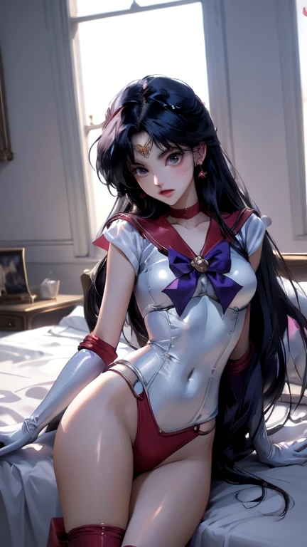 (((nsfw))),masterpiece, highest quality, (1 girl), super sailor moon, cowboy shot, night, moon crown, evening, starry sky, beautiful sky, cloud, white gloves, blue eyes, colorful clothes, sailor sengoku uniform, colorful skirt, hair ornaments, red bow, brooch, brooch, heart brooch, earrings, Crescent Moon, heart necklace, heart, very long hair, Crescent Moon earrings, tiara, yellow necklace, boots, knee boots, red shoes, take a pose, Are standing,super tiny string bikini,exposed,small breasts,super tiny string bikini