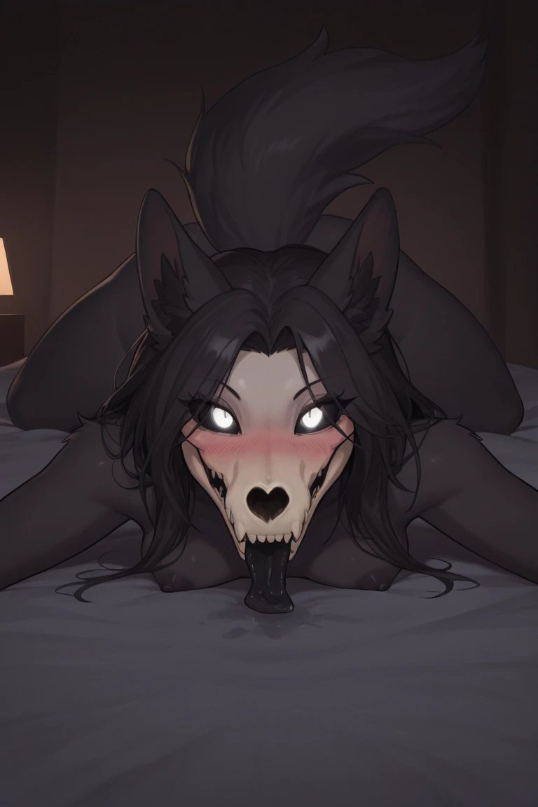 (((highly detailed, high quality, masterpiece, beautiful))), (((full shot))), (((full body view))), (((front body))), (((front view))), (((by carsen, by cervina7))), (((scp-1471))), (((scp foundation))), solo, (((mature female))), (((mommy female))), (((athletic female))), (((taller female))), (((large body))), (((voluptuous body))), sensual body, curvy figure, curvaceous, absurd res, hi res, Candid, canine, canis, malo, mammal, (((black body))), black fur, white skull, skull teeth, black hair, yellow eyes, black sclera, black eyebrowns, green claws, wolf ear, long Ears, notched ear, narrow eye, thick eyebrowns, (((raised inner brow and brow lowed eyebrown))), eyelashes, eyeliner, long hair, (((long strands of hair on the sides of the face resting on shoulders))), (((large breasts))), soft abd, (((large back))), humanoid feet, humanoid hands, 5 fingers, 5 toes, claws, (((busty))), wolf tail, (((long tail))), fluffy tail, wide hips, (((large hips))), (((Big ass))), (((large ass))), (((bubble ass))), (((soft ass))), (((thick thighs))), huge thighs, (((large thighs))), (((large legs))), standing, plantigrade, cameltoes, (((feet detail))), signature, (((horny face))), smile, (((looking at viewer))), (((orange highleg one pice swimsuit))), (((cleavage))), in a spaceship next to a large window space