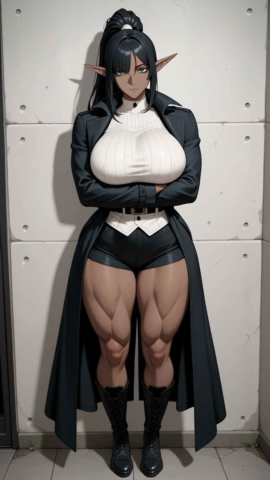 ((masterpiece)),(((best quality))), ((character design sheet:1.5)), (((sketches:1.5))), lineart, pencil lines only, (full body view)) illustration,1girl, muscular, ((black business suit:1.5)), bubbles, ((hair combed to side:1.4)), ((hair:1.4)),  suit ((detailed face:1.4)) ((gigantic breasts:1.6)), (pants), ((cleavage)), beautiful woman, (thick legs), scribbles and marks, rough sketches, pose, 8k,16k, ( background, white background: 1.3)
