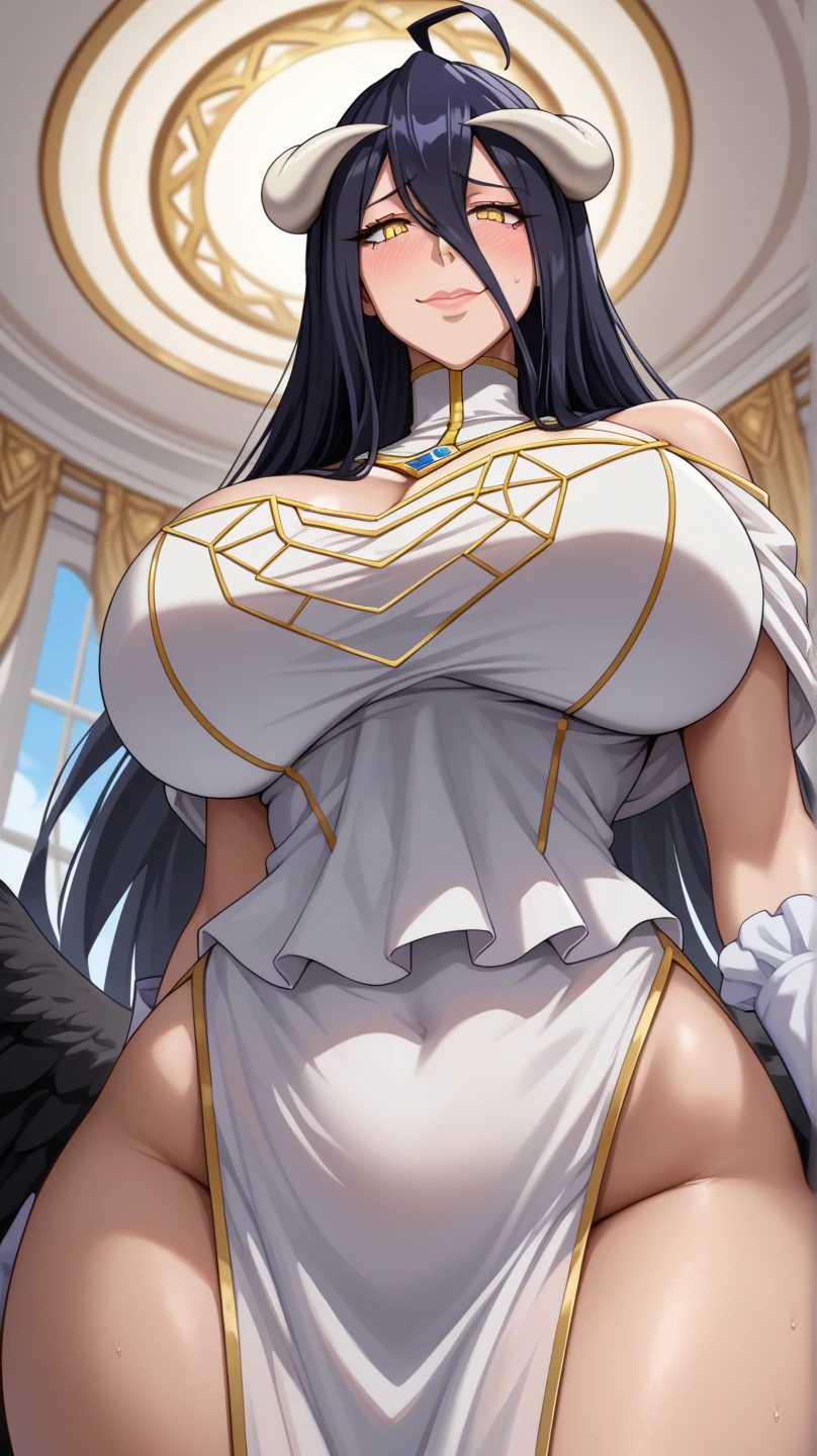 Off the shoulder white wedding dress, snow white veil, Necklace, Silver Crown, necklace, earrings, Church Background, kanu unchou, anime cels style, best quality, high resolution, 1 Girl, (Huge breasts:1.2)Low-cut服饰(Cleavage), Pretty Face, Black Hair, Long hair, ((Hair covering one eye)), Close your eyes, Pursed lips, want to kiss((Awkward, blush, charming, Close your eyes, ,with tears in eyes,open mouth, Saliva residue,The hem of the skirt is wet, Brushed,)Huge Breasts:1.5、Low-cut,Cleavage, Wide hips,Thick thighs)The Last Vision, Ultra-high resolution,4K,Super detailed, photography, 8k, HDR, high resolution, absurd:1.2, Kodak Portrait 400, Film Grain, Blurred background, Bokeh:1.2, lens flare, (Energetic_color:1.2),Professional photography