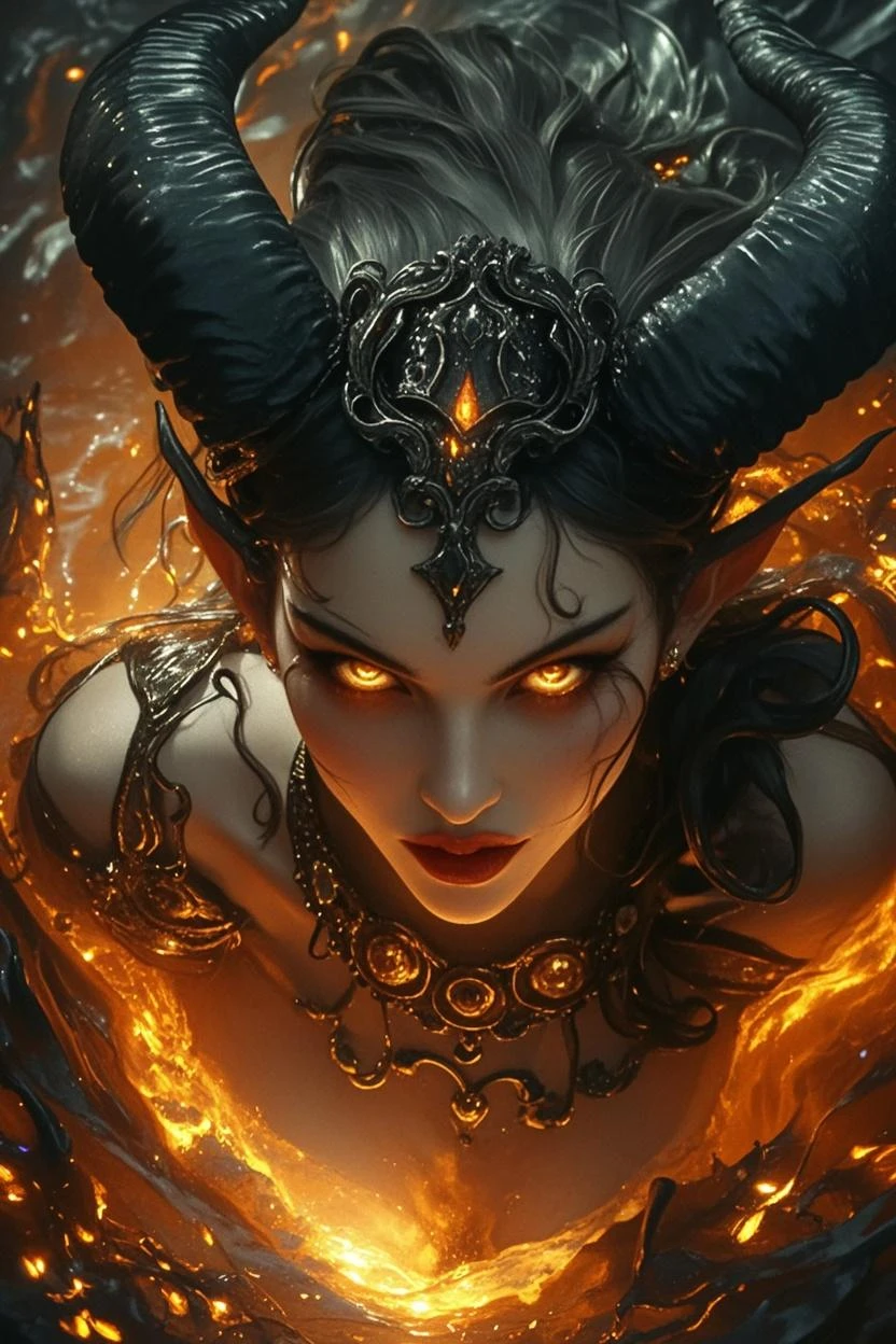 masterpiece, 4k, a horned demon, com asas brancas, floating between heaven and hell