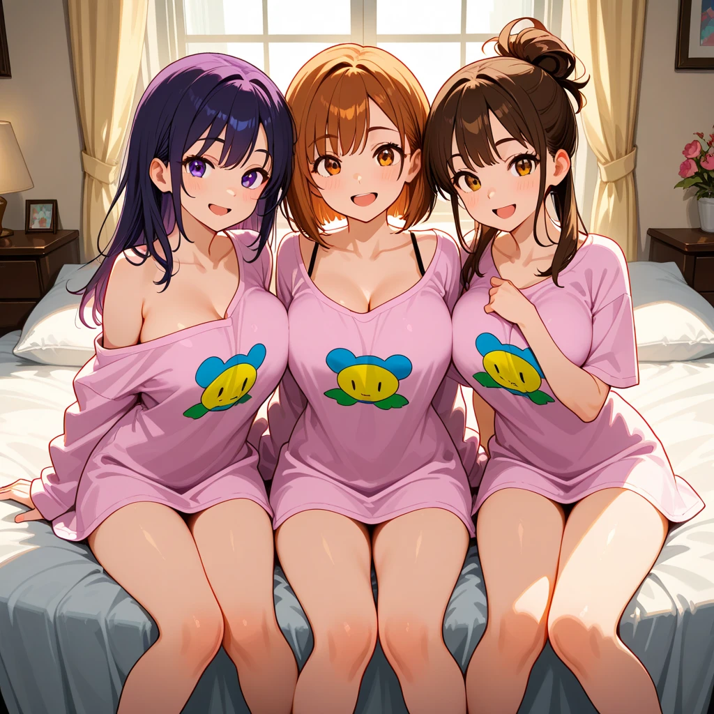 4 sexy beauty schoolgirls,looking at me with her back,Sleeping on the bed without looking at the camera ,flank,Firm body,long leges, Crying face,Troubled face ,Vagine, nipple,pink highlight,pink pupils,Brown skin ,White skin,red blushing face,Scattered pink heart symbol ,hot breath,back,Butt, ((4 girls close to the center nearby)),((orgasm)),((orgasmic spasm)),((love to viewer)),((stare to viewer)),((seduces viewer)),((open vagina)),, ((cry、shout)),,