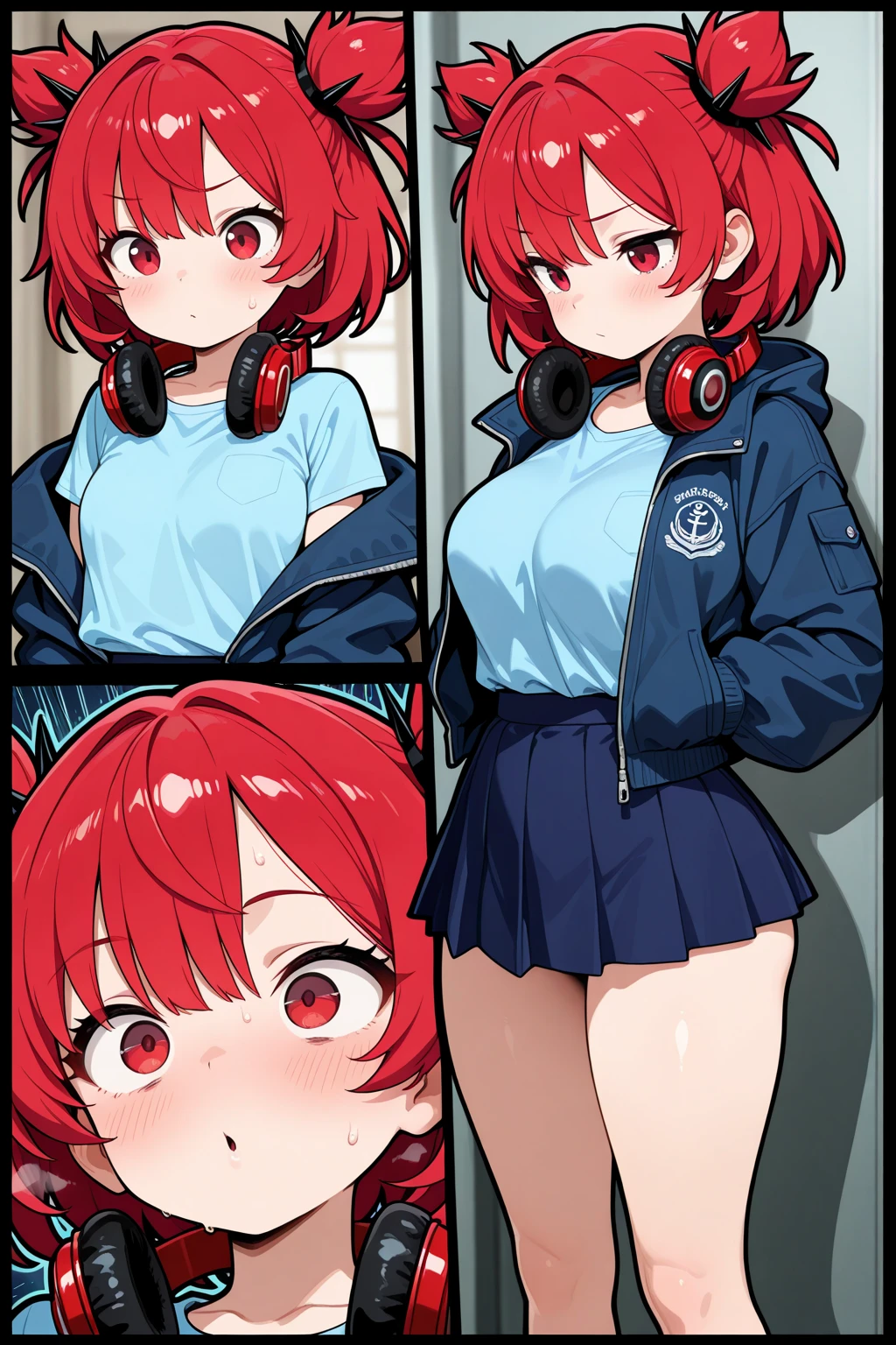 anime girl in a bikini, anime style 4 k, (anime girl), badass anime 8 k, best anime 4k konachan wallpaper, anime style character, top rated on pixiv, seductive anime girl, anime style. 8k, anime girl, an anime girl, anime artstyle, red hair, visible red hair (Best quality, 4k, Masterpiece :1.3), beautiful woman, hyper realistic, 1girl, (droopy breasts, attractive body :1.2), sit-ups :1.1, short red hair: 1.1, (wet rainy, wet by rain, wet body :1.2), ultra-detailed face, detailed lips, detailed eyes, double eyelid, sensual low-necked dress, open neckline, hanging breasts, side pose, visible curves, pool party, poolside, silver transparent mantle,sunglasses, muscular turned leg, revealing clothing, yellow eyes [ 4 k digital art ]!!