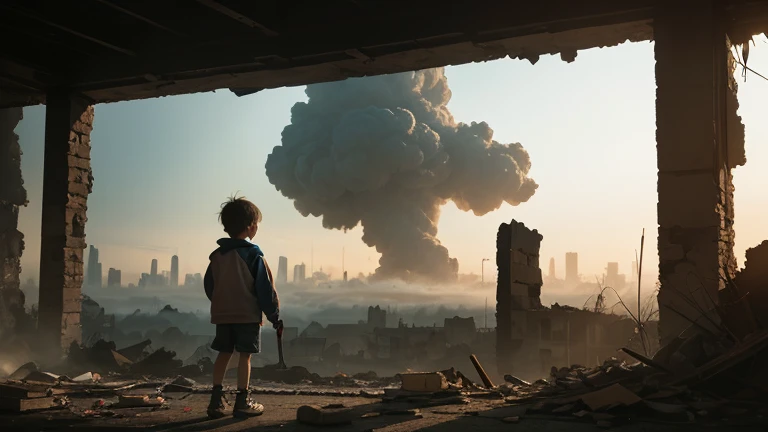 children, anti wars, stop the wars, superb black and white, insanely detailed, hyper realistic, award winning photography, tank, gun, atomic bomb, damaged city, damaged peoples,wet,mud,puddles,junkyard