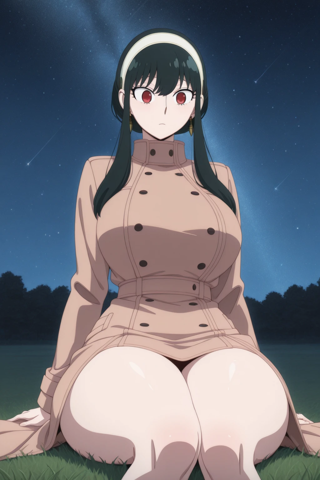 (masterpiece, best quality:1.2),midoriya inko, green hair, short hair, short ponytail, green eyes, huge breasts, curvy, plump,topless, large breasts, on all fours, crawling, outdoors, grass, facing viewer, smile, pubic hair, three quarter's view, nudity:1.2,