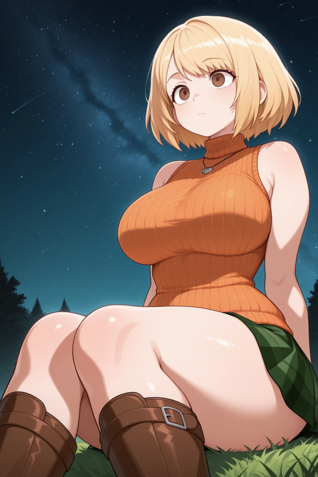 blonde hair, short hair, hairband, Purple eyes, 16years old, , empty eyes , large breasts, nipple, Running, , Heavy snowfall area frozen wet crying mountain Alone, Smile Naked , Peeing, lactation, projectile lactation