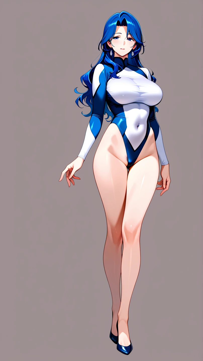 Tall, (thin), Blue Skin Twi'lek with (huge breasts) wearing an oversized t-shirt, panties, huge breasts, tall, graceful, (tall), slim hips, small waist, full-body shot