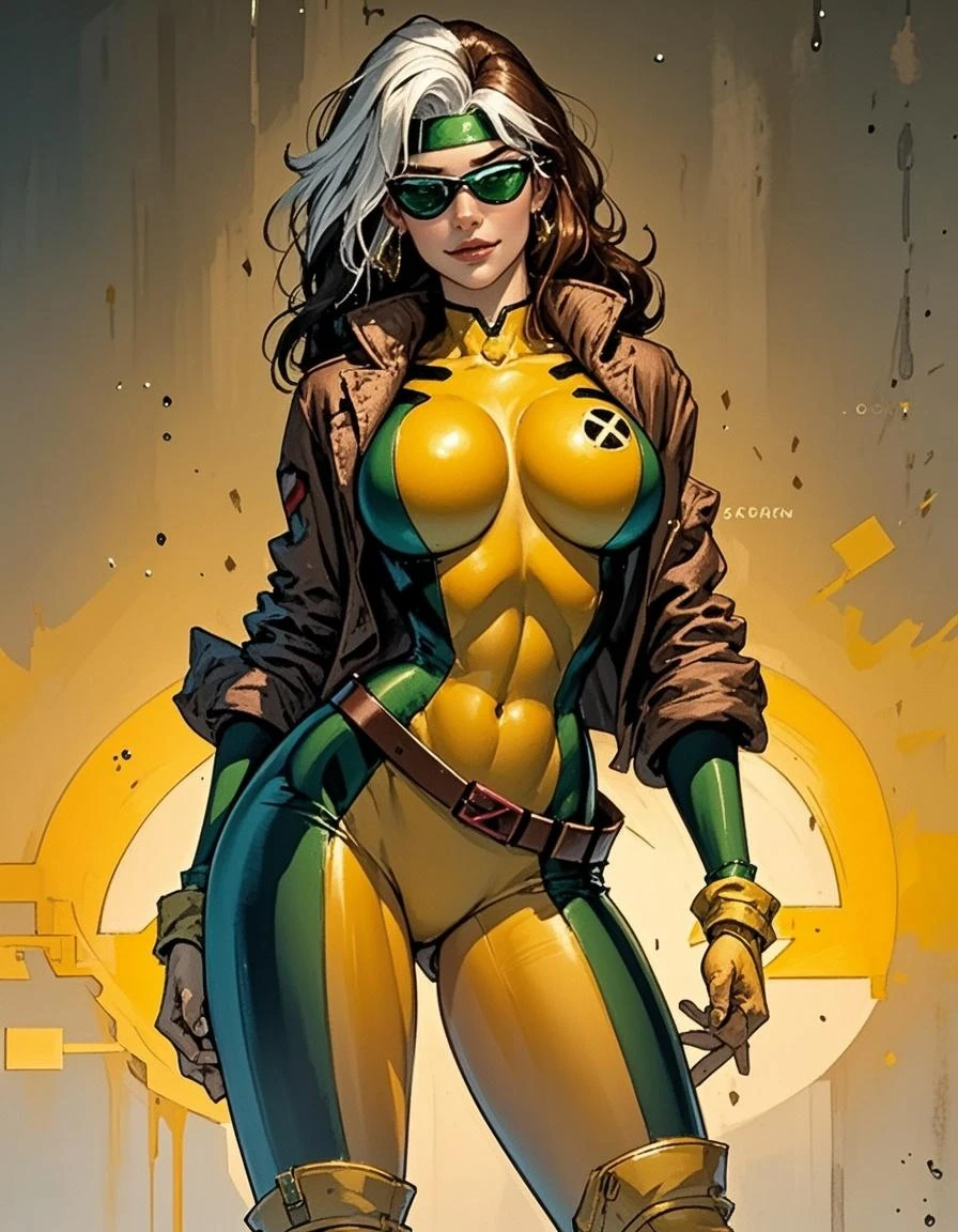 Rogue, X-Men, extremamente realista, muito linda, sexy, pernas grossas, fitness, bunda grande