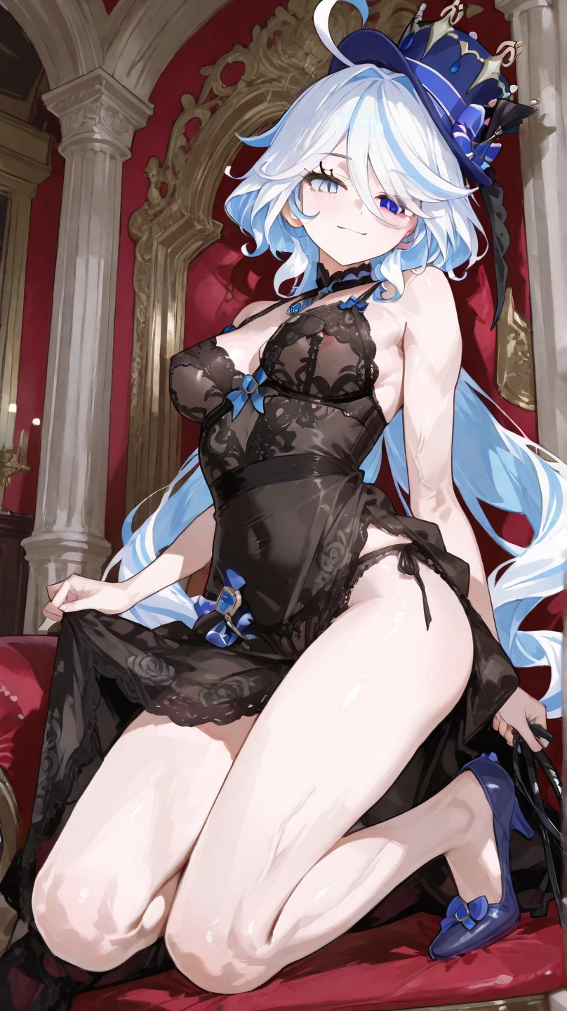 (in hotel, masterpiece, best quality:1.2), 1girl, waving hair, estrus, sweet temptation, lingerie, ((elbow gloves))