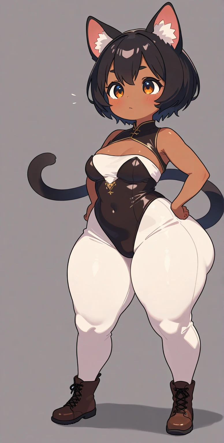 1womanl, is smiling, looking at the camera, standing, it is lifted, has his right arm raised waving, your mouth is open, smiling;, is smiling, It's on the street, is on the sidewalk, Is not home, e feliz, are you excited, Your body is voluptuous, Your body is attractive, she has big breasts, She has huge breasts, She has a big ass, she has a huge ass, she has big thighs, she has very big thighs., Your skin is tanned, your skin is darker white.