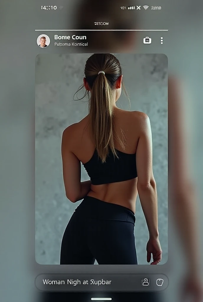A short haired teenage girl in adidas wetlook spandex leggings. Back shot. Gym. Wide hips