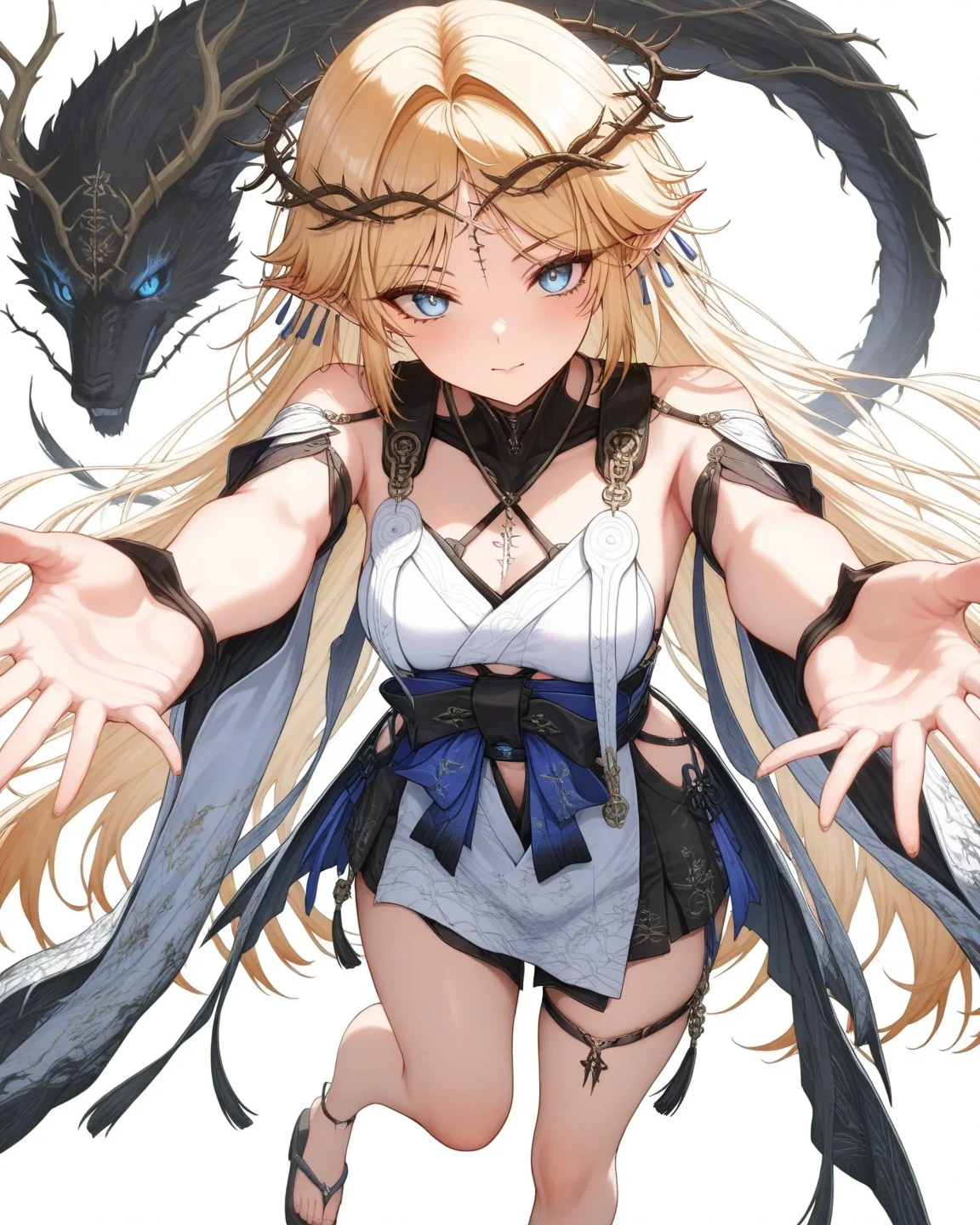 yoshida akihiko, 1girl, bravely default: flying fairy, bravely default \(series\), Nier, final fantasy, brown eyes, braids, helm