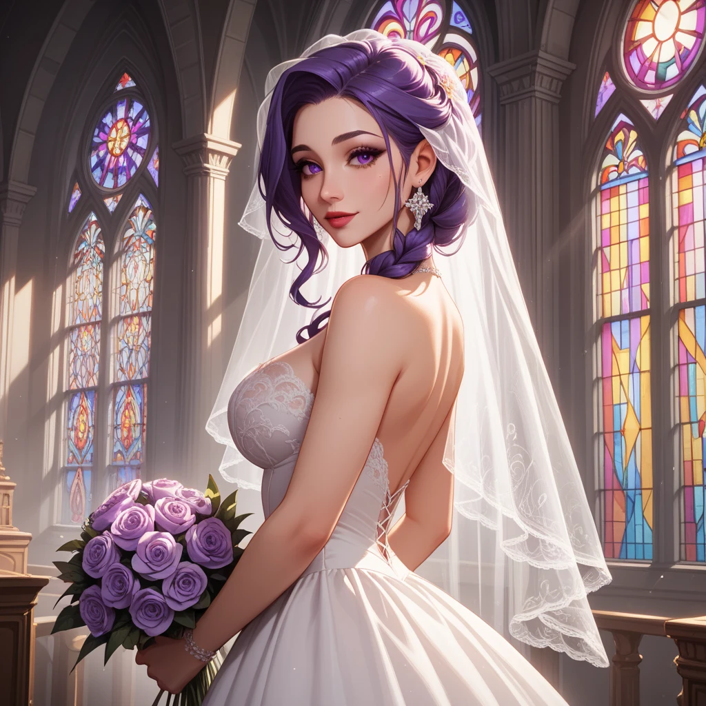(Highest quality, masterpiece:1.2), (Realistic:1.3),, (ultra-Detailed Background, Detailed Background), Bokeh,, , Gorgeous Prom Dresses, Luxury Prom Dresses, Wedding dress, Bridal Veil, Bridal Gauntlet, Bridal Cascading Bouquet,, Upper Body,, Church wedding,, , One girl, cute, Teen, Pause, smile,, Dynamic Angle, ダイナミックなPause,, , Very long hair