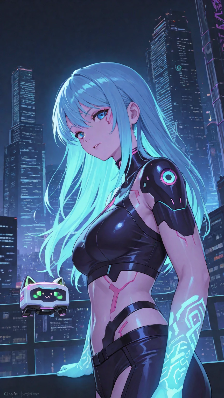 (Official Art、Highest quality、unity 8k wallpaper、32K、 masterpiece、Very detailed、High resolution,Perfect Anatomy), Hatsune Miku VOCALOID, 1 girl, Chinese_Clothes, Sitting, White and pink,サイバー漢Clothes, China dress, cyber punk city, Dynamic pose, Head ornament, hair ornaments, Long Hair, cyber punk, High-tech city, Full of machinery and futuristic elements, Futurism, technology