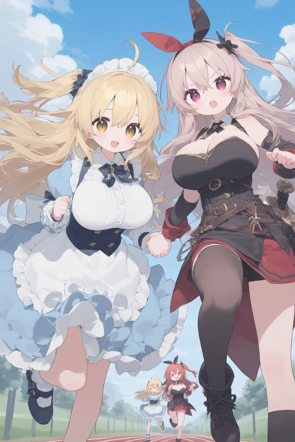 Azhiichigo style,large eyes,Cutes,No panties,Gigantic big tits,Upper position。Koi,,(style):Kawaii style,,..\(composition):\1girls,,..(appearance):consistency,Naughty face,smiled,Wavy hair,Brunette hair,Crimson eyes,..(clothing):,(There are a lot of frills,Lace and ribbon clothes:1.2),(Pastel color style:1.1),,Blue and pink clothes,White and pink shoes,(PremiumQuality):the best qualityt,master-piece, Exposed,The legs are spread apart, Lateral breast exposure, Chest exposure, Scratches, Vaginal opening, Exposed ,Scratches ,Vaginal opening, The legs are spread apart,Scratches,No Panty,The vaginal opening is exposed,Vaginal opening valgus,