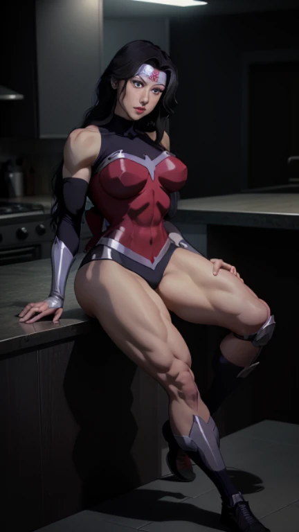 8K,master piece,anime,Highly Detailed face,Perfect Anatomy,Suguha Kirigaya,1female,(crossed eyes),(rolling eyes),(crying),(orgasm),red micro bikini,choker,micro top hat,(black thighhigh stockings),high-heeled ankle boots,((groin)),short hair,leanbody