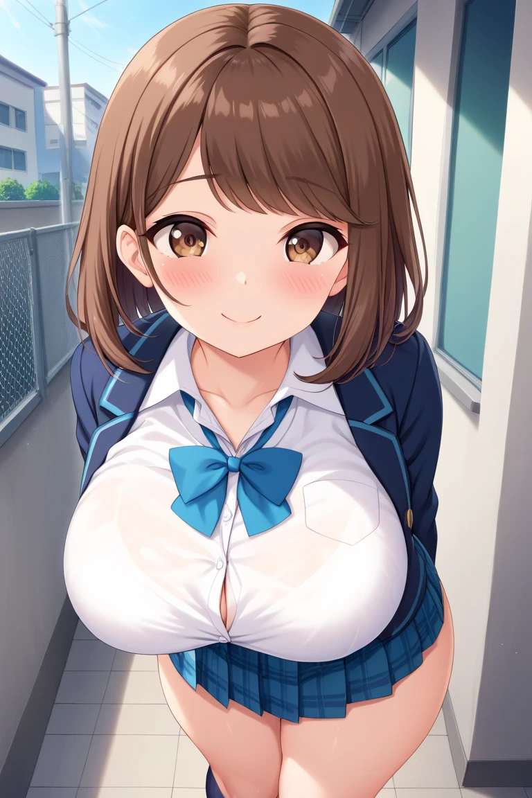 1 Female,High definition,high resolution,Ultra-realistic,8K, 8K, aamazaki, (antenna hair:1.2), blue eyes,blue bowtie, pink jacket, blazer, long sleeves, blue skirt, tight skirt, miniskirt,pleated skirt,European,sexy,Upper body close-up,Photographed from the front,Dynamic Angles,(blush), (big tits ), happy, wink the eye,facial, sweat, outdoors, moonlight, night ,leaf , windy,tree background , (nipples ),(sitting),(spread legs),(white panties),(show panties),(cameltoe),(wide thighs:1.4),arms in her chest