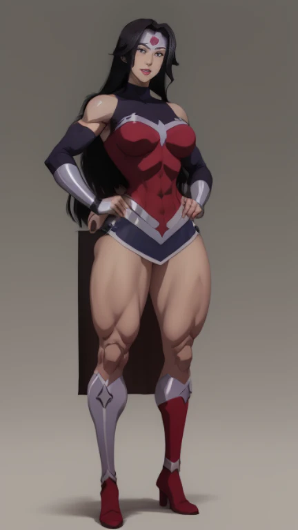 tmasterpiece，finely detailled，Burly woman，Toned muscles，buisness suit，blackstockings，Booties， Full body like，You can see the feet from the head, Beautiful and charming European female face， Single female，Very fair skin，Thin waist，Very broad shoulders, Strong and powerful arms，Very long legs，looking toward the viewer