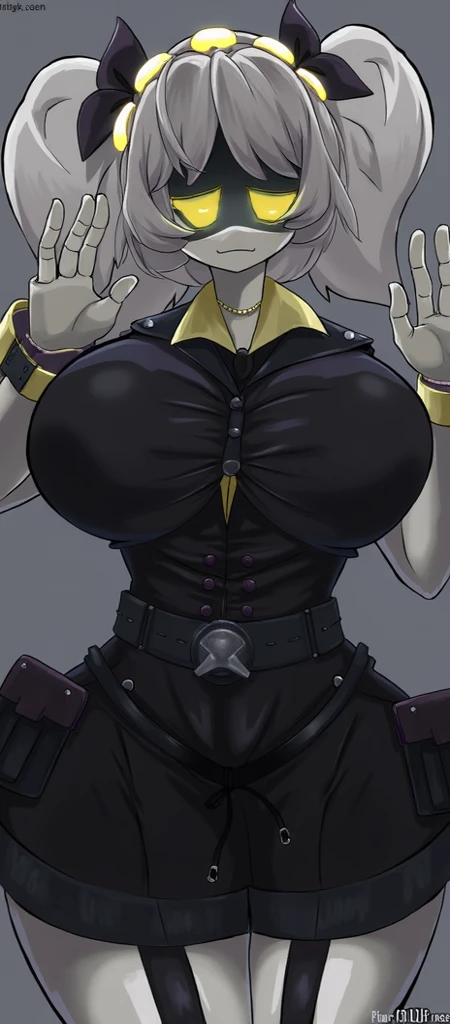 High Detail, Sharp focus, detailed eyes, Medusa Gorgon, 1girl , (masterpiece:1.2), best quality, absurdres, highres, extremely detailed, perfect lighting, anime style, from front, pirates attributes clothes, ((((huge breasts)))), pirate bandana, jewelry, necklace, (pirate white medieval shirt with ruffle collar and ruffle sleeve, pirate waist sash, corset , leather pants, belt), long dress, gun holster, upper body, detailed face, detailed eyes, standing, smile, perfect body, sexy, beautiful face, detailed eyes, pirate hat, alluring, enticing, voluptuous, wide hips, anime style, perfect lighting