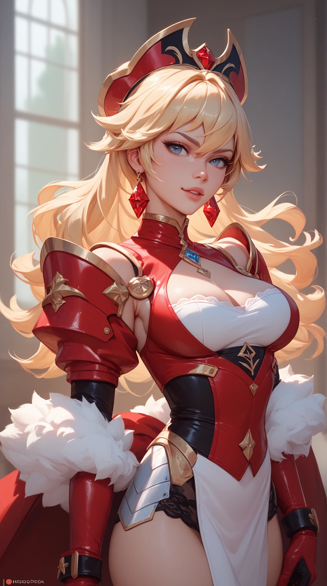 masutepiece, cheio: 1.3, to stand, 8k, 。.......3d, Realistic, Ultra Micro Fotografia, of the highest quality, Extremo detalhe CG Unity 8K Wallpapers, de baixo, detalhes intrincados, (NSFW),(1 female), 28 anos, (..lua marinheiro Super ..lua marinheiro Mer1, Tiarra, Marinheiro Senshi Uniforme Marinheiro: 1.2, Lua Marinheiro: 1.2), Loira incrivelmente longa e brilhante de duas caudas, Loira de cauda dupla reta fina e muito longa, coque de cabelo, Ornamento de cabelo redondo vermelho em um coque de cabelo, Uniforme Sailor Senshi, (colarinho azul, Colar de marinheiro azul, Mini blue pre-gate skirt: 1.3, fita vermelha muito grande no peito,: 1.3, Long gloves of white latex: 1.3, luvas vermelhas nos cotovelos, very large red bow behind the waist,: 1.1, clivagem parece maior, uma tiara dourada, detalhes do brinco: 1.5, Olhos azuis Brilhantes, beautiful face, olhos bonitos, olhos brilhantes, lips up to: 1.5, up to, Sharp, pale eyebrows, long dark eyelashes, Double eyelashes), Joias de ouro de luxo, up to, para cima e musculosos,, um rosto pequeno, seios grandes, perfectly proportions, cintura fina, Pose de modelo sexy, visible pore, sorriso sedutor, perfect hands: 1.5, high-legged swimsuit, very suitable and suitable high gloss white holographic leather, octane rendering, highly dramatic picture, Luz natural forte, sunlight, exquisite lighting and shadow, Dynamic angle, Digital SLR, foco nítido: 1.0, Maximum clarity and sharpness, (space background, fora, ....lua, Dynamic background, Antecedentes detalhados),(coelho, coque duplo, bicaudal, Faixa separada, circlet, jewelries, brincos, gargantilha, red bow, luvas brancas, Bosques de Cotovelo, saia azul),(Mecha Musume)