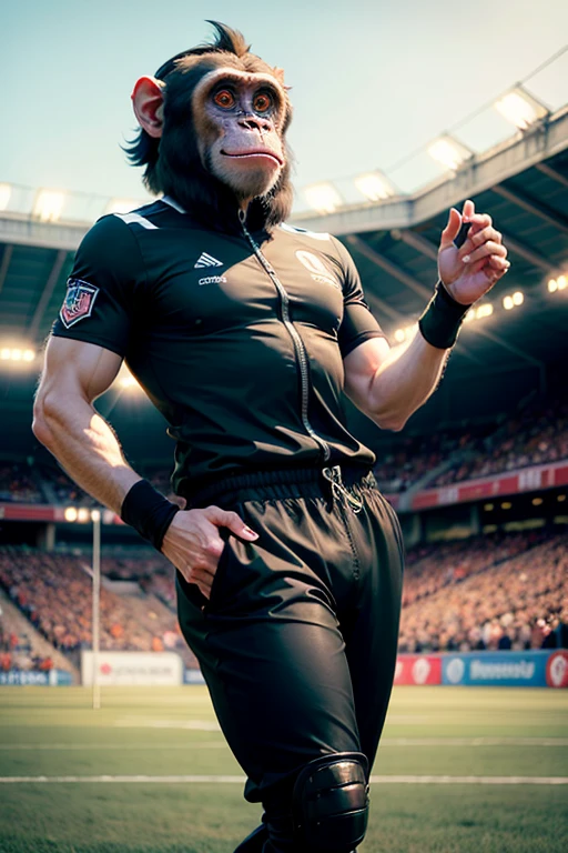 A black man with large genitals，The crotch is bulging，The crotch is raised，Crotch bulge，Huge crotch，woman's face，Strong body hair