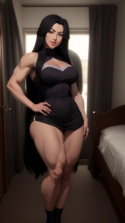 (((1 girl))) a beautiful and cute lady, standing, (((in the motel room))), (muscular ass), (thin waist) full body photo, full body toe to head, soft lighting, dynamic angle, realistic lighting, photo by Robert Adams (natural skin texture, hyperrealism, soft light, sharp:1.2) (intricate details:1.12) hdr masterpiece, best quality (highly detailed photo:1.1) 8k, photorealistic, (SFW)