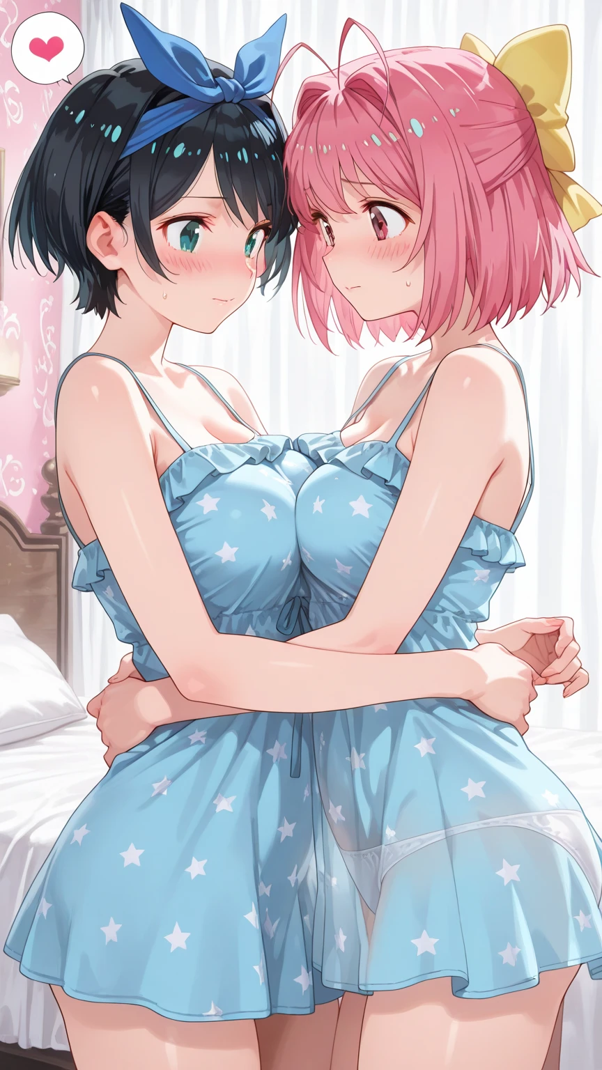 score_9, score_8_up, score_7_up, source_anime, 2boys, bulge, femboy, 2 twinks, fate, small erection bulge, shota, teen, young, very young, presenting, ((shota)), grinning, feminine, girly hips, slender waist, girly, small penis, small balls, nude, soft and feminine body, smooth flat chest, slender, cute, hourglass figure, otoko no ko, girly, feminine,young, pretty, pert butt, full asscheeks, nudes, buttcheeks, spoken heart, bending forward, pert butt, blush, cute bedroom, white curtains, girly boys, ((2 femboys)), nude, view from above, lying on bed, aftersex, cum in ass, girly hair, lying on side, (wearing white lace babydoll), cute, blush, happy, gay,