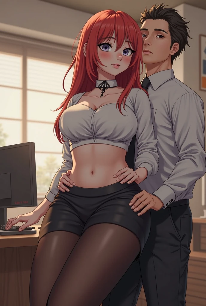 ((super high quality,))((Ultra-high resolution,))(16K,)(super masterpiece,)((Ultra HD ,))(Detailed shading,)One sexy married woman,Office Lady,One naked middle school boy,((popped Tight collar White shirts,))Unbutton the third button,Black tight skirt,Glasses,blush,Ahegao,necklace,wedding ring,Sweaty,Flowing Love Juice,The boy hugs him from behind,Dimly lit living room,