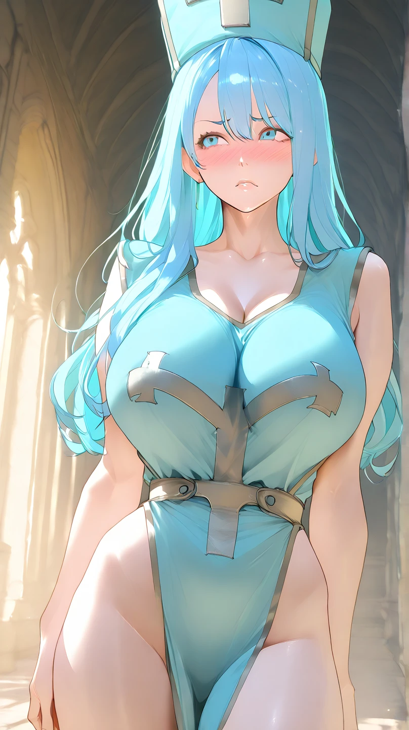 8K,high quality,anime,married woman,beautiful,beautiful,bright,eye highlights,purple eyes,sexy,super big tits,oversized boobs,dark blue nipples,erotic,beautiful line drawing. Blue skin, blue and orange gradient fins, nude, nothing on, nothing on, nothing on, nothing on, nude
