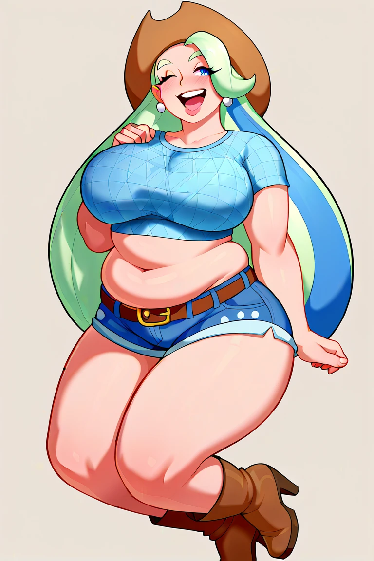score_9, score_7_up 1girl, solo, (nami \(one piece\)):0.8, bike shorts, ????? outline, erection under clothes, futanari, steaming body, sweat, shiny skin, tank top, large breasts, cleavage, depth of field, looking down, embarrassed, blush, motion lines, emphasis lines, armlet,