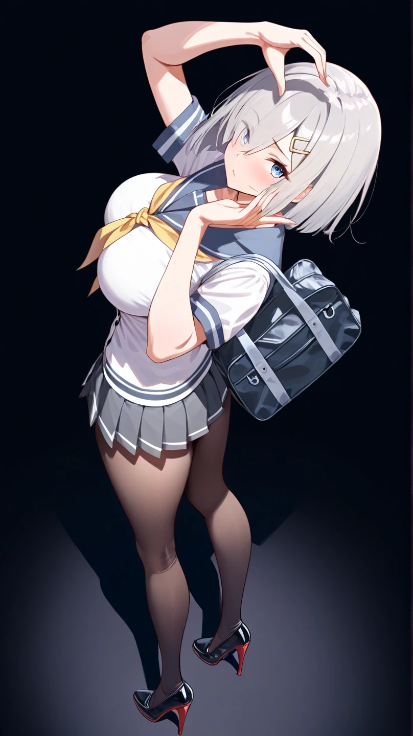 Ayanami, Ayanami, Blonde hair, hair between eye, Hair Ornament, hair clips, Headgear, Long hair, Ponytail, side locks, (Red Eyes:1.5),
Break Arm Belt, Belt bag, Black Choker, blue sailor collar, Blue skirt, Choker, croptop, Detached sleeves, Long sleeves, Midriff, Navel, Pleated skirt, Sailor collar, School uniform, serafuku, Skirt, thighs thighs thighs thighs, white thighhig, Wide sleeves, People who watched Suzuki Zettai Break,
Break indoors, crass room,
BREAK (masutepiece:1.2), Best Quality, High resolution, Unity 8k壁纸, (Illustration:0.8), (Beautiful detailed eyes:1.6), extra detailed face, Perfect Lighting, extremely details CG, (Perfect hands, Perfect Anatomy),(No panties:1.5), Kneeling, Leaning forward, Body tilt, very Bigger breasts,Colossal tits、cleavage of the breast、 (Short, Tiny, Little:1.5), blush, embarrassed, From below, from the rear, Cowboy Shot, Spread legs, Dutch Angle、Detailed female genital shapes