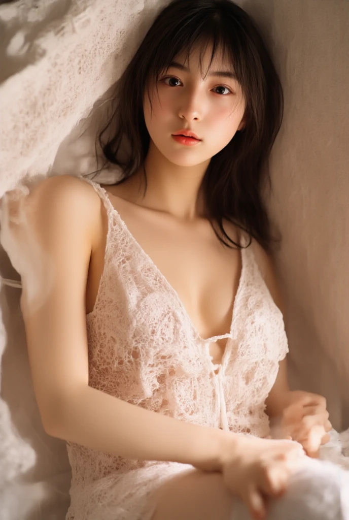 one girl, (a beauty girl, delicate girl:1.3), (15 years old:1.3),
BREAK, (Cute lingerie, navel:1.2),
BREAK, (lavender background:1.3),
BREAK, very fine eyes, (symmetrical eyes:1.3),
BREAK, (small breasts:0.5), brown eyes, parted bangs, brown hair,
BREAK, (eyes and faces with detailed:1.0),
BREAK, (masterpiece, best quality, ultra detailed, detailed face, 8K)、Mature Woman、45 years old