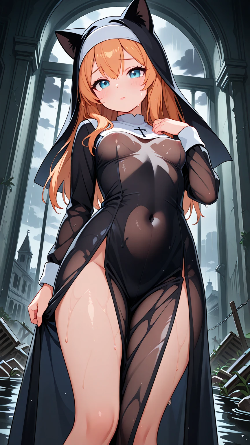 4)makise kurisu with brown hair and brown eyes, dressed in a black hat and what appeared to be a black knee length magicians coat of black faux fur and red details on the collar, cuffs and buttons, with details held in place by a belt with christmas detailsover a red dress, in addition, she was also wearing black womens pants, woman, smile, angry face, looking at the viewer, smile, mouth closed, on a bed sensually with her body covered in semen looking lustfully at a guy with a 30cm , kneeling with her hands clasped in front of her face and her mouth open receiving a facial, cum on face, cum in mouth, semen in her mouth, semen on her legs, semen on her chest, seducing