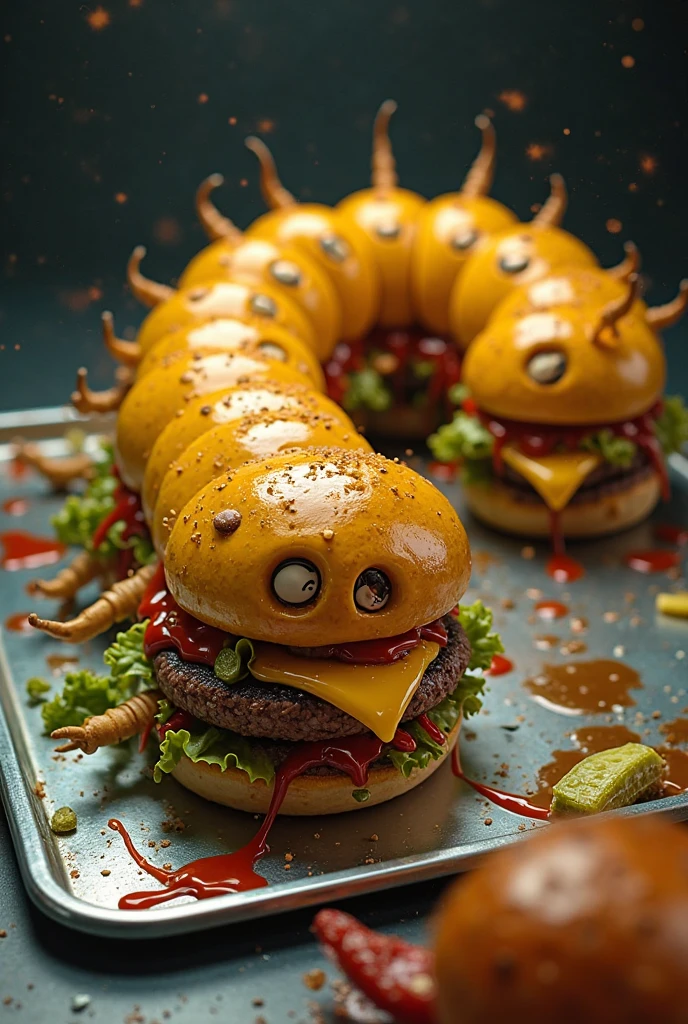 Creepy hamburger monster