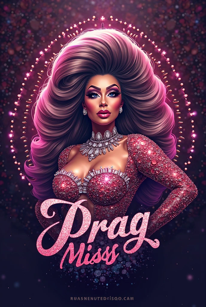 Eu quero um logo de Drag Queen Race escrito "Booked & Blessed"