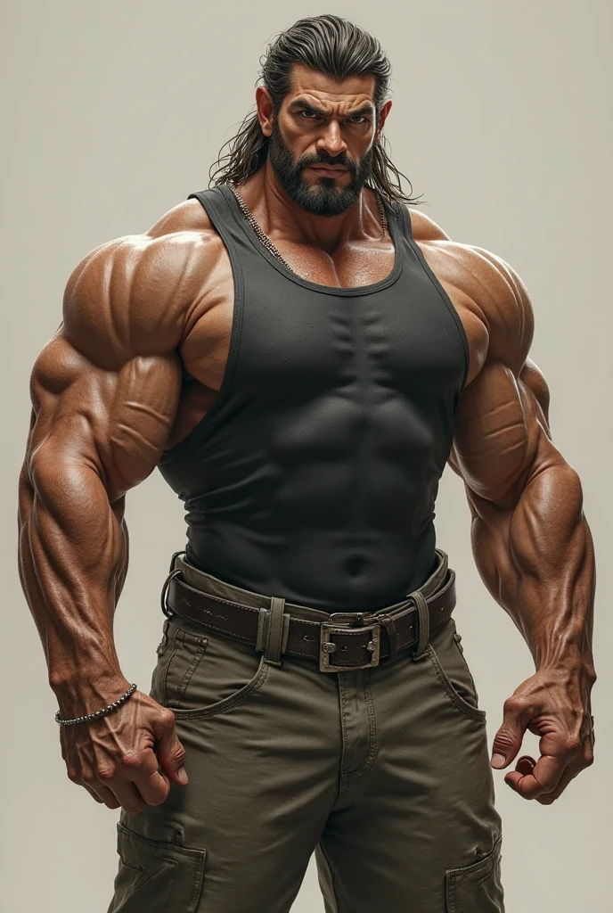 1 sexy guy with semi long Chinese hair that covers his face eyes with a lot of hair on his body he is super strong with a lot of muscle., completamente desnudo, juega al chef, revelador, sexi, aceitoso.